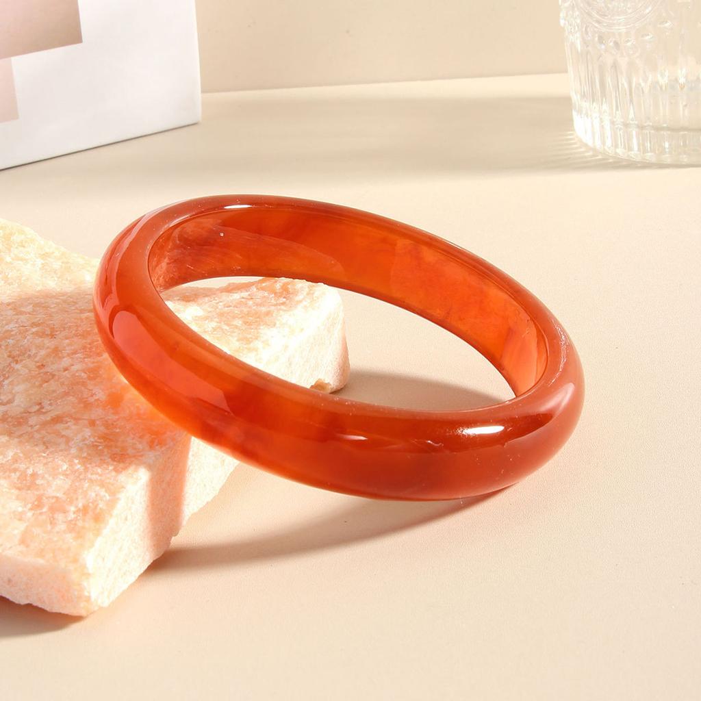 Vintage Runde Akrylharpiks Tykke Armbånd for Kvinner Kpop Geometrisk Sjarm Armbånd Menn Retro Smykker Pulseras