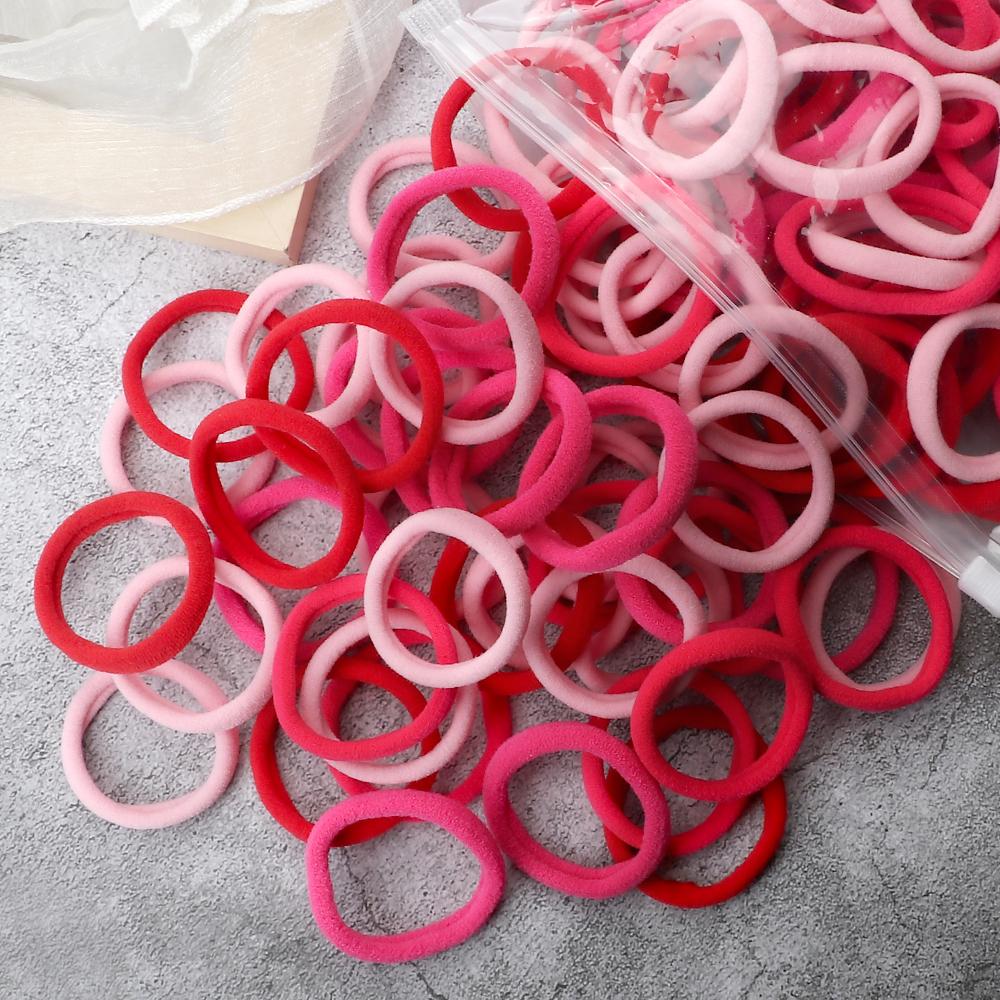 100/200PCS 4cm Elastic Hair Bands Candy Colors Hair Ties for Girls Chidren Headband Colorful Hair Accessories Headwear