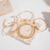 5pcs/set Glossy Alloy Bangle, Minimalist Geometric Round Retro Trendy Knotted Open Cuff Bracelet Set For Women