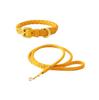 2024 Purespet Various Color Braided PU Leather Animal Pattern Dog Leash with Fur Trim