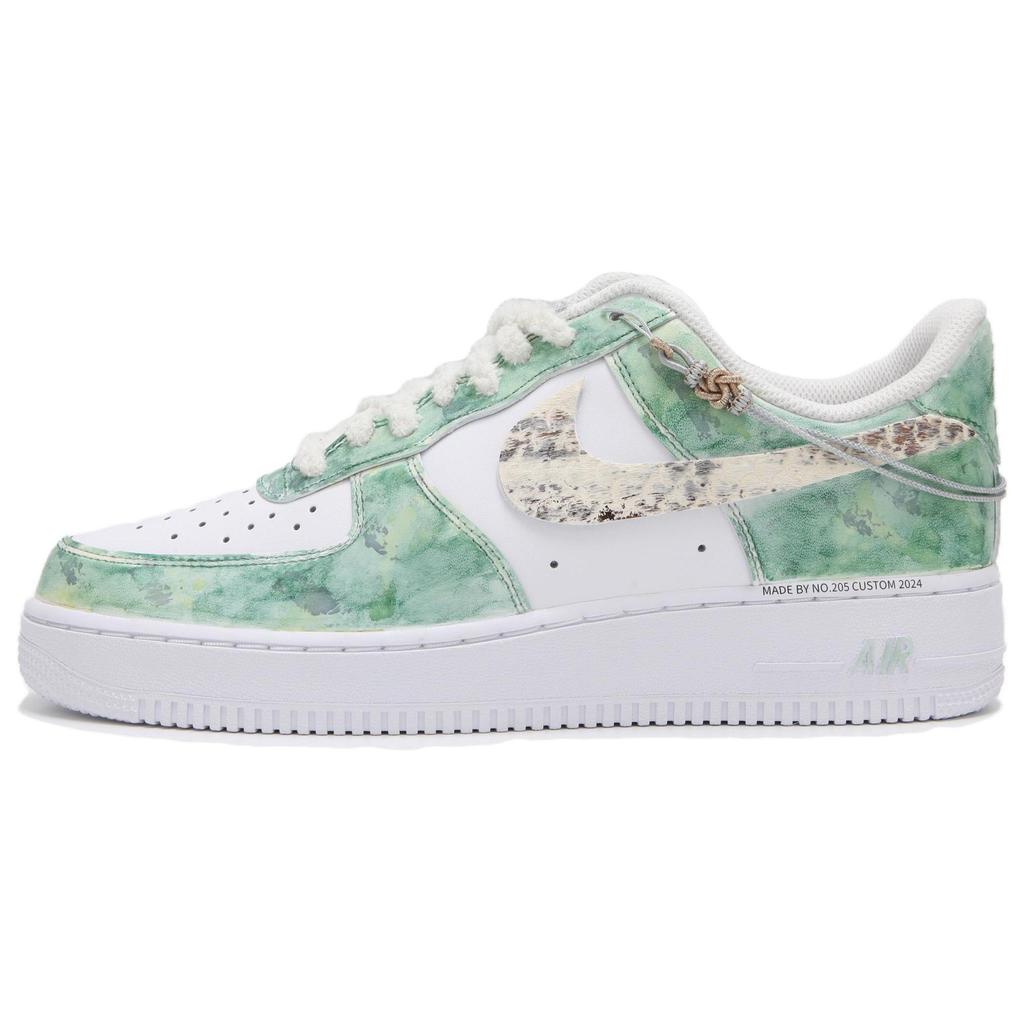 Nike Air Force 1 Abrasion Resistant Slip Resistant Low Top Skateboard Shoes Women's White Green DD8959-100(Team24-S-BOX)