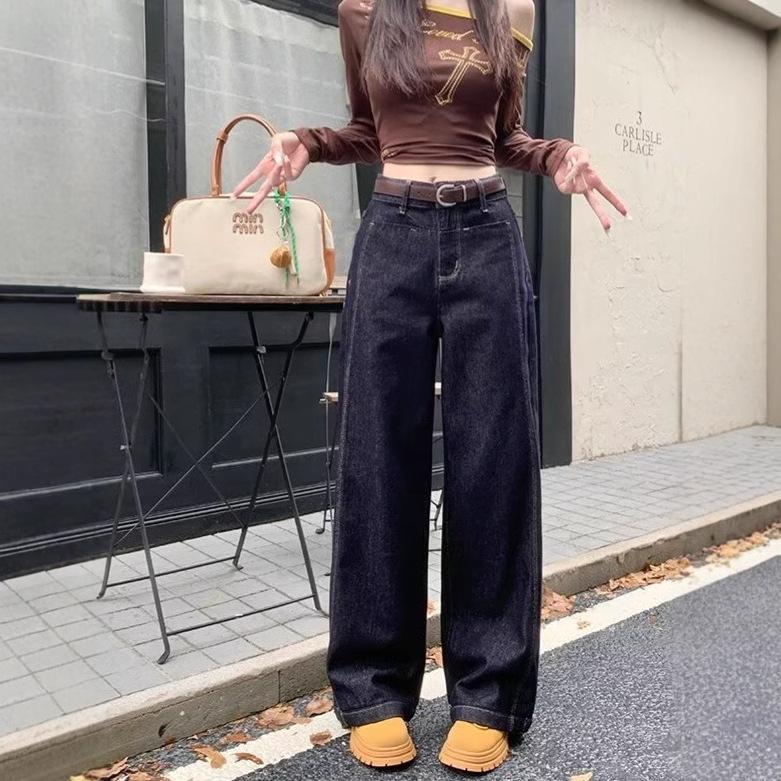 

Plus Size Women s High Waist Retro Jeans - Slimming Straight & Wide Leg (Autumn/Winter 2025) S