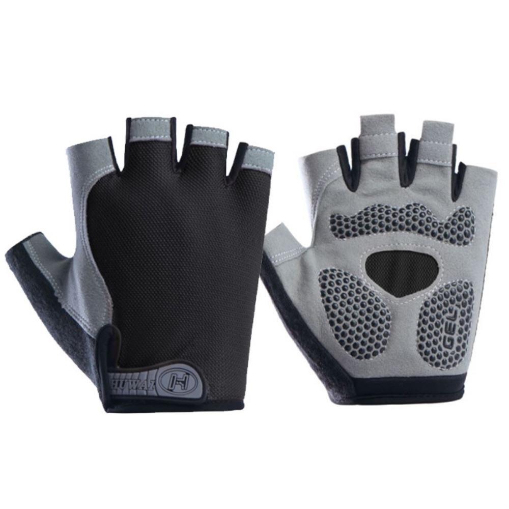Male and Female Half Finger Outdoor Cycling Sports Mountaineering Yoga Fitness Shock Absorption Non-slip Breathable Finger Gloves