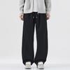 Japanese retro trendy brand elastic waist splicing sweatpants men's spring new loose wide-leg drape casual pants