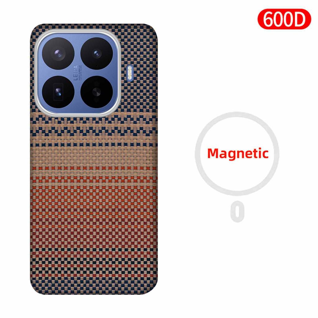 Per Xiaomi 17 T Pro/Xiaomi 17 T Custodia Tessuto Fibra Aramidica Kevlar Carbonio 600D 1500D Cover Rigida Sottile Magnetica Nera Sottile Leggera Rossa