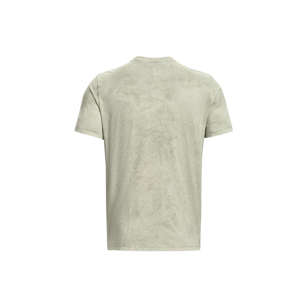 Under Armour Letter Print Crew Neck Straight Short Sleeve T-Shirt Men Tops Green 1379295-504
