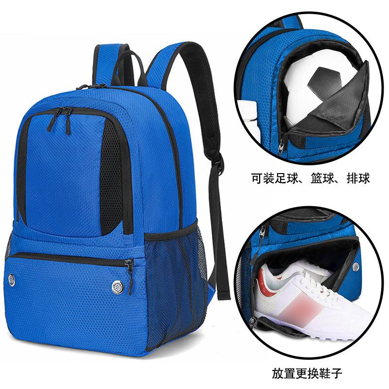 

Portable Lightweight Sports Gear Organizer New Durable Waterproof Backpack for Soccer Basketball Volleyball Training Trips синий