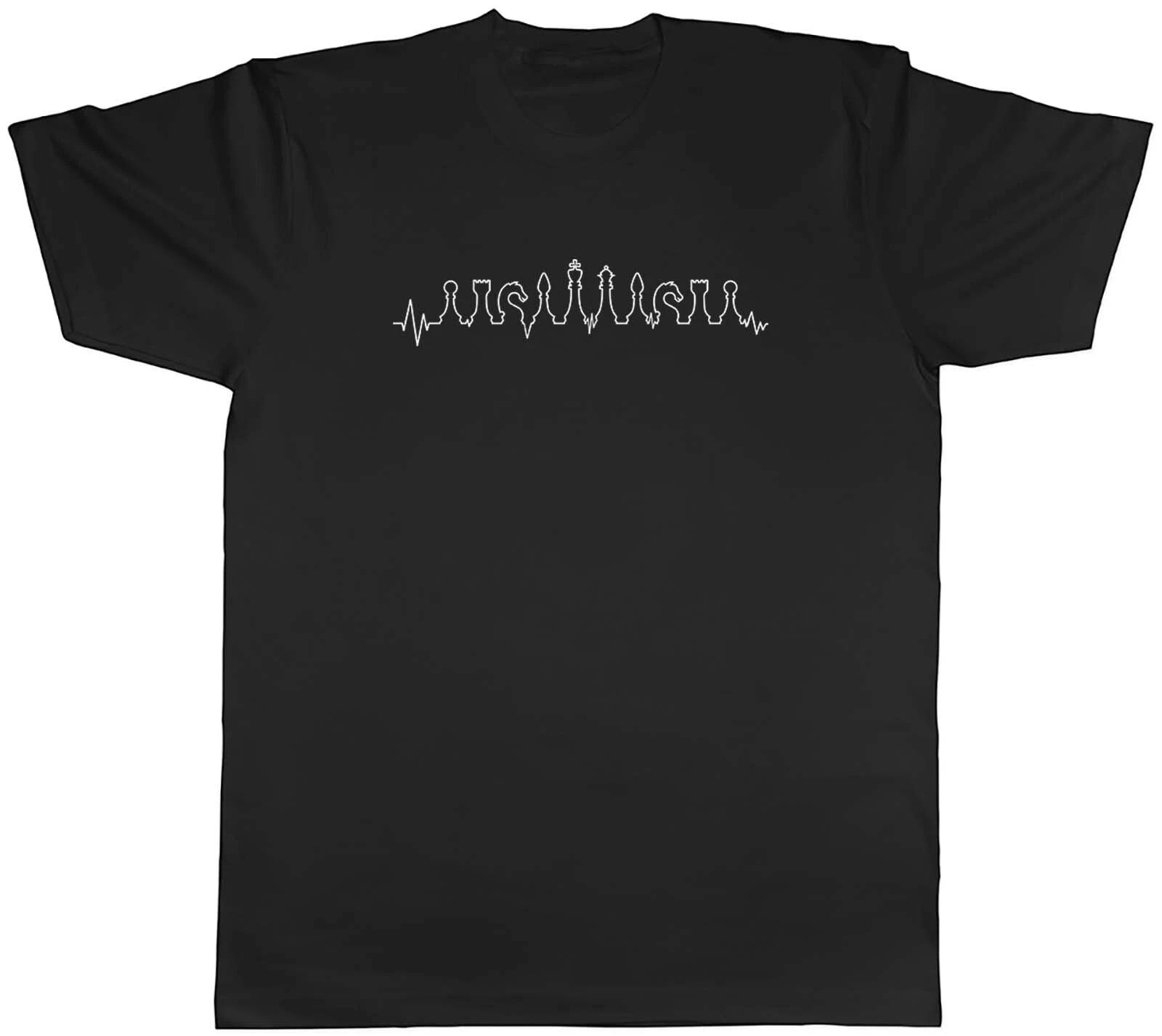 Heartbeat Chess Pieces Mens Unisex T-Shirt Tee Gift XL