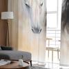 Schwarze weiße Pferde-Aquarellmalerei, moderne Tüllvorhänge für Wohnzimmer, Schlafzimmer, Zuhause, Küche, Fenster, transparente Vorhänge