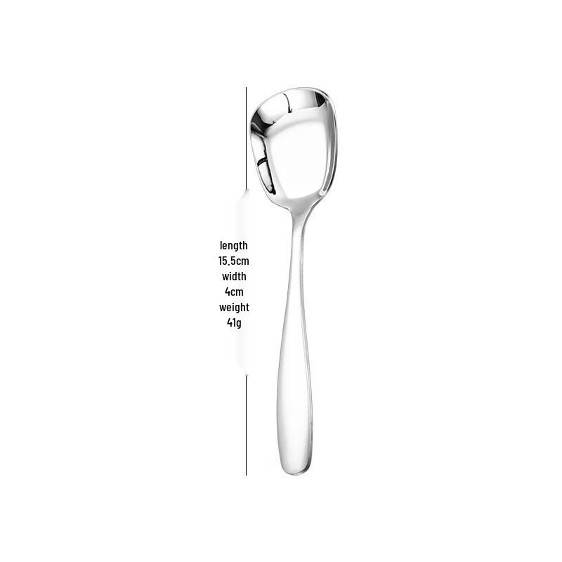 Abay 304 Stainless Steel Kids  Square Flat-Bottom Spoon Set