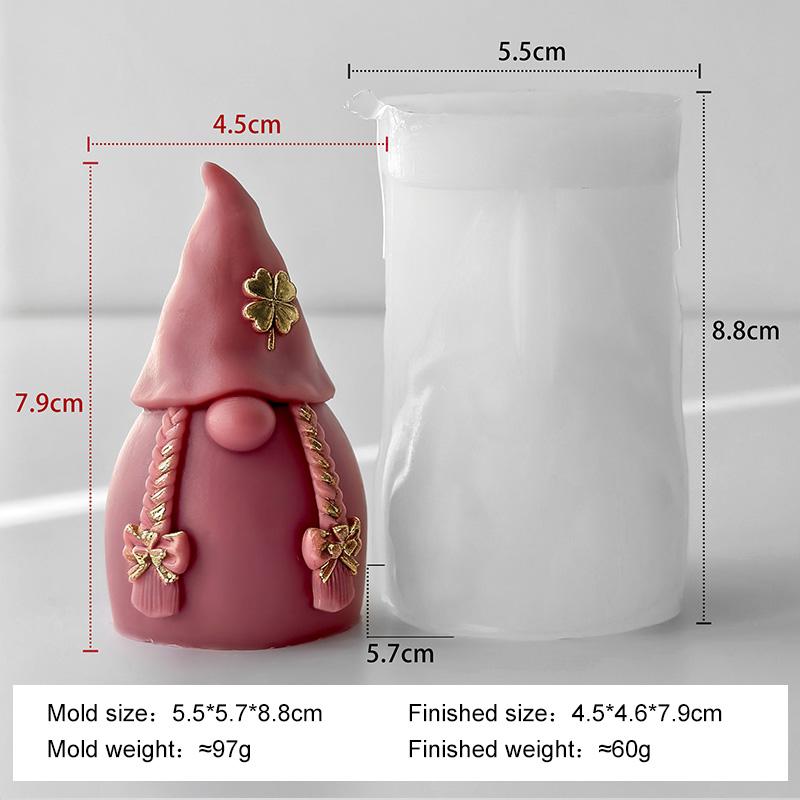 Creative Dwarf Silicone Candle Mold Gypsum Form Resin Ornaments Molds DIY Gnome Handmade Gift Aroma Candle Mould
