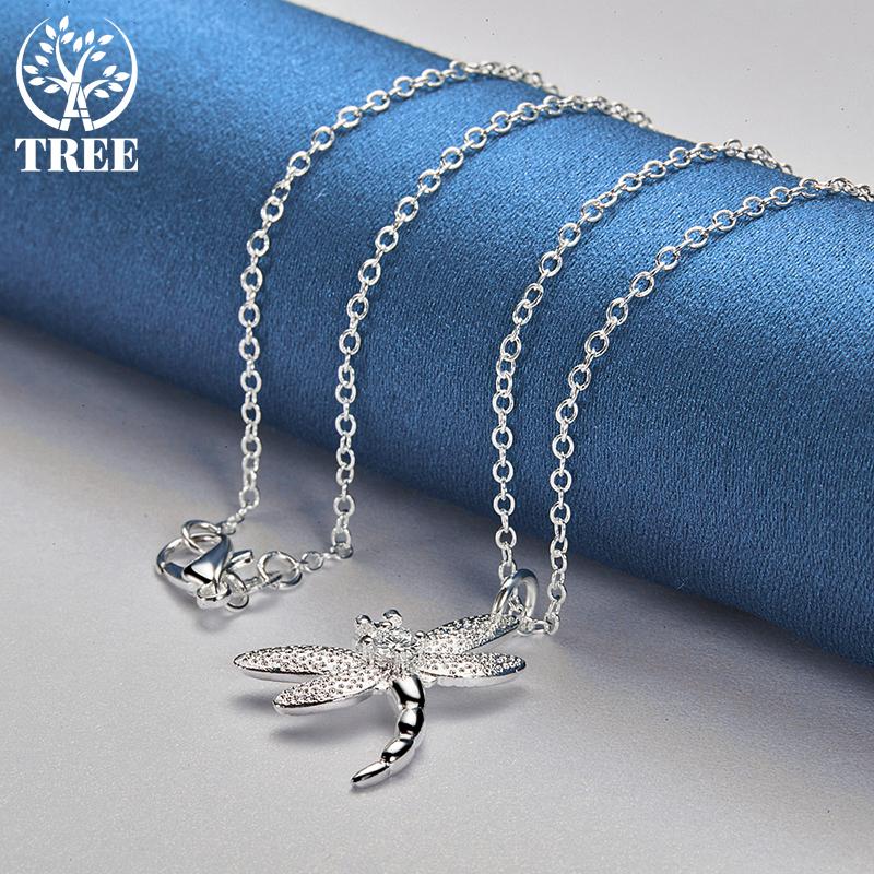 Bijuterii colier cu pandantiv cu libelule din argint 925 AAA