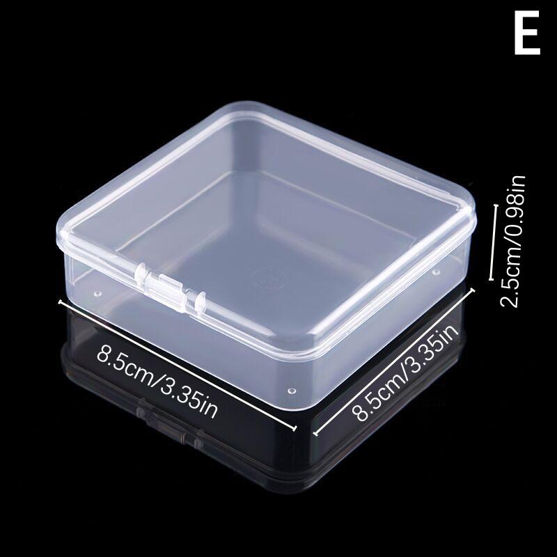 2Pcs Mini Square Boxes Clear Plastic Jewelry Storage Case Container Packaging Box For Earrings Rings Beads Collecting