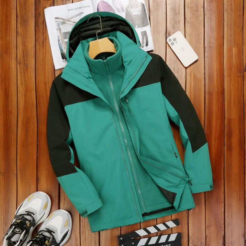 3in1 Detachable Waterproof Windproof Jacket Men Women Hiking Camping Fishing Outdoor