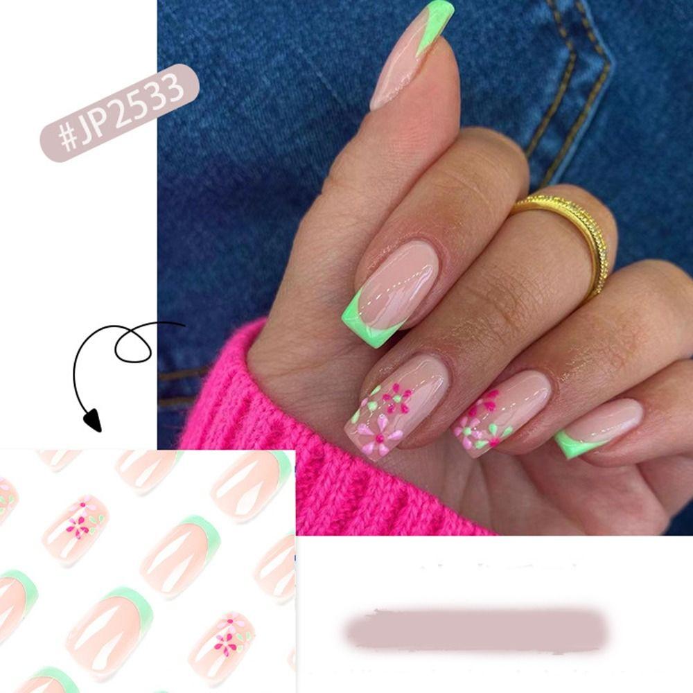 DIY Colorful Wavy French Press On Nails Colorful Wavy Fake Nials At Salon