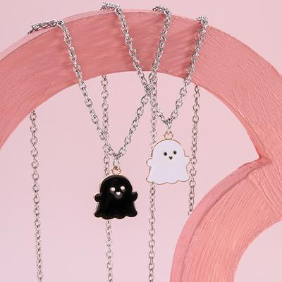 Cartoon Ghost Friendship Couple Pendant Necklaces Lovely Women Girls Necklaces