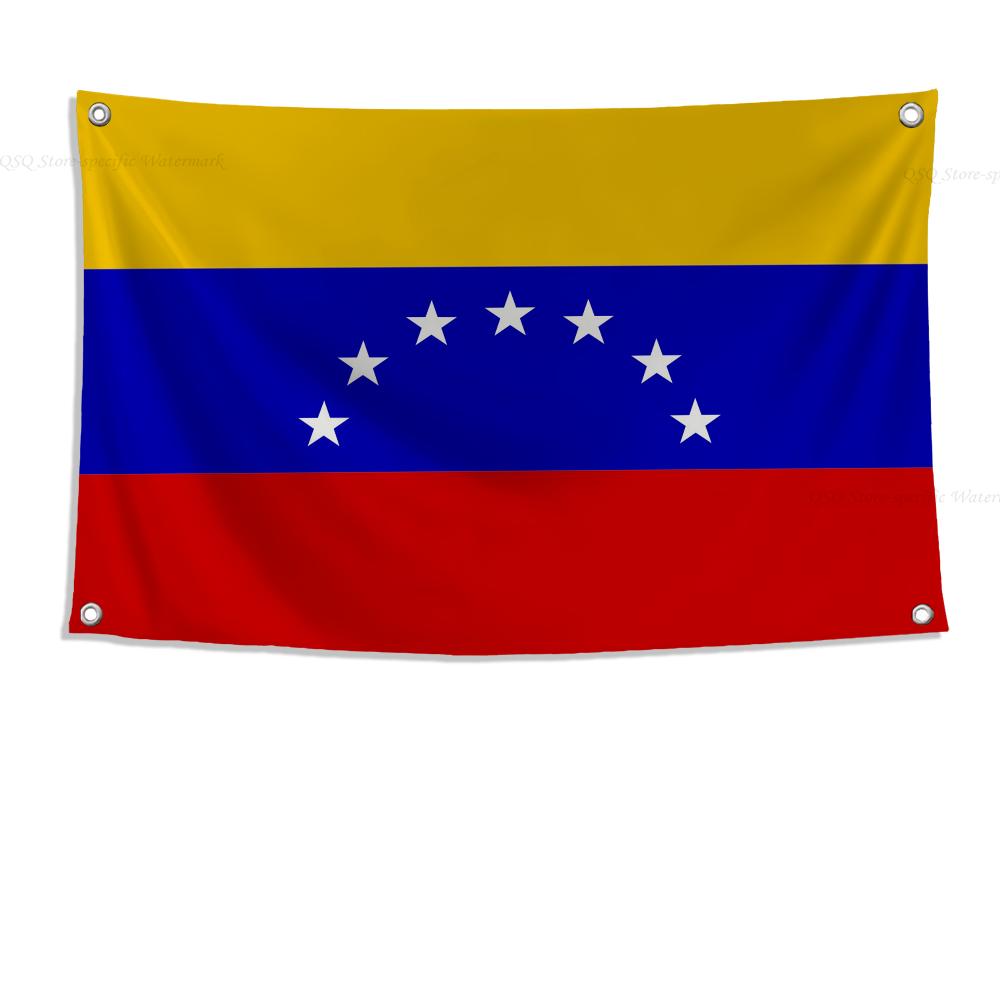1pc 7 Star Or 8 Star Venezuela 1954 Flag Banners Four Hole Flag Polyester Outdoor Decor Room Aesthetic