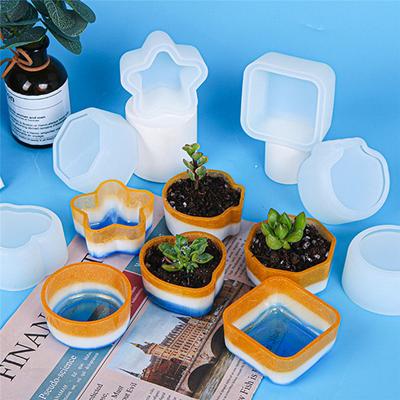 3D Silicone Geometric Creativity Plant Pot Molds Concrete Cement Form DIY Arts Aroma Craft Moulds Flowerpot Clay Plaster Mold