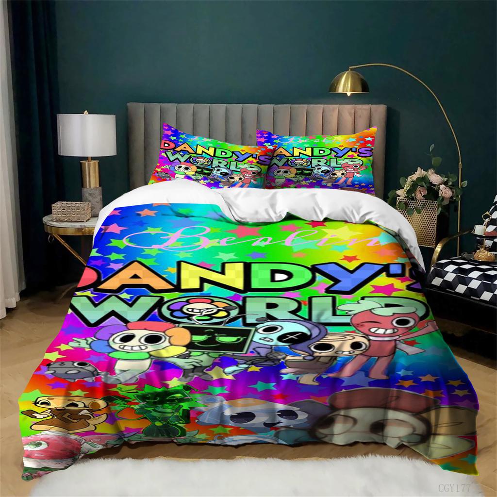 Kids Bedding Duvet Cover with Pillow Sham D-andy's World Bedding Set Single Soft Lightweight Duvet Cover Set for All Season