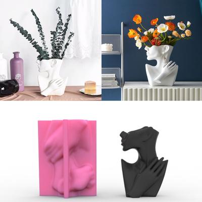 Half-body Human Body Flower Pot Silicone Mold Epoxy Resin Casting Mold Succulent Vase Cement Mold Plants Holder Mold
