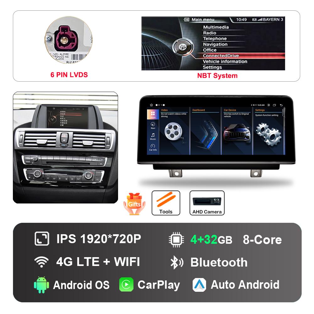 10.25 inch for BMW 1 Series F20 F21 2012 - 2016 NBT Syste DSP Stereo GPS 4G HD Touch Screen Android Car Radio Multimedia Player