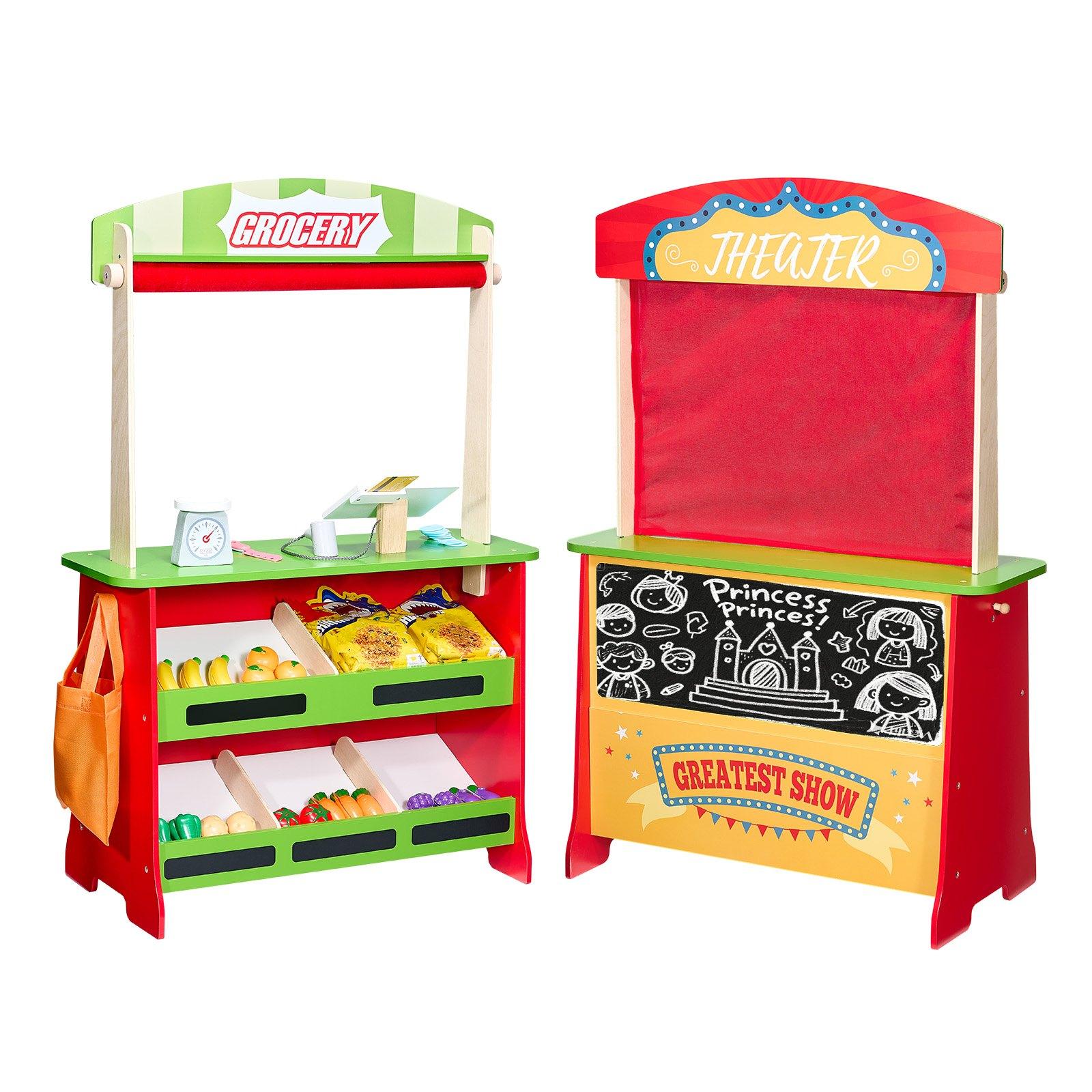 VEVOR Wooden Puppet Theater with Curtains