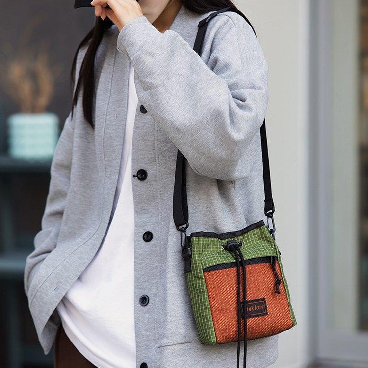 Nylon Bag Color Matching Drawstring Bag 2025 New Neutral Locomotive Bag Outdoor Sports Bag Shoulder Messenger Bag Bag