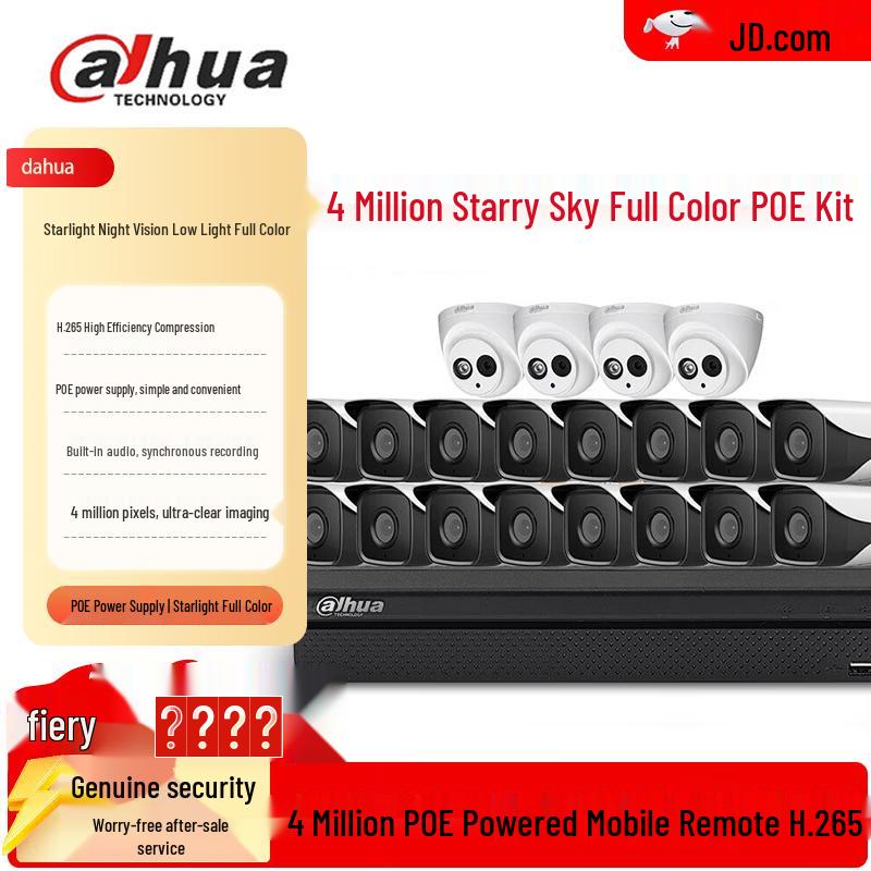 

Dahua 4MP PoE Outdoor Security Camera System with 1TB HDD