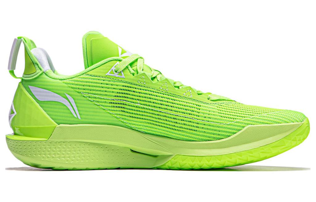 Li Ning JB2 Basketball Shoes Men's Low Top Fluorescent Vanilla Green ABAT081-7