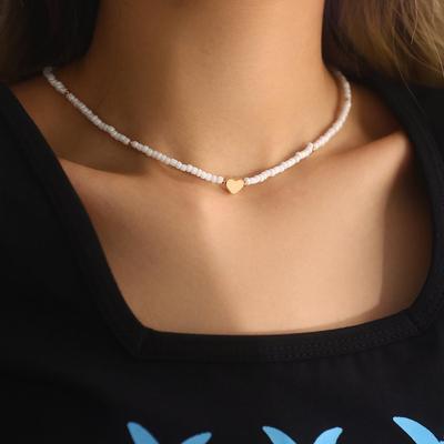 Böhmische Herzanhänger Samenkorn-Choker-Halskette