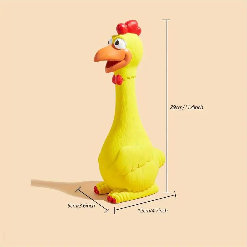 Wytrzymała Gumowa Latexowa Pisząca Kura Kaczka Pies Zabawka do Gryzienia z Urządzeniem Dźwiękowym do Zgrzytania Zębami Interaktywna Zabawa dla Dużych