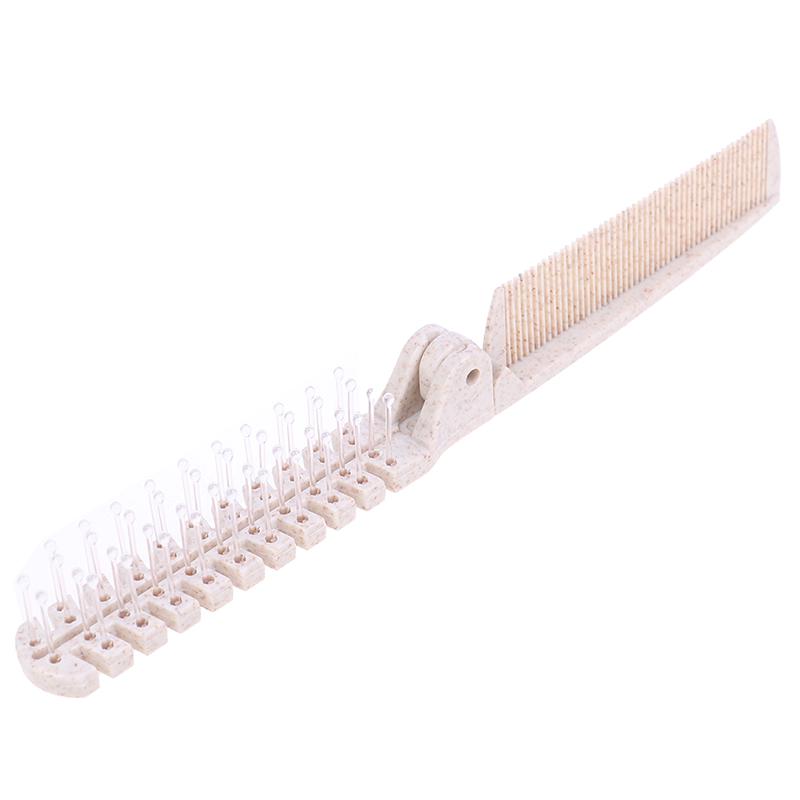 

Пластиковая двуглавая зубчатая женская дорожная складная расческа для волос Diy для красоты бежевый