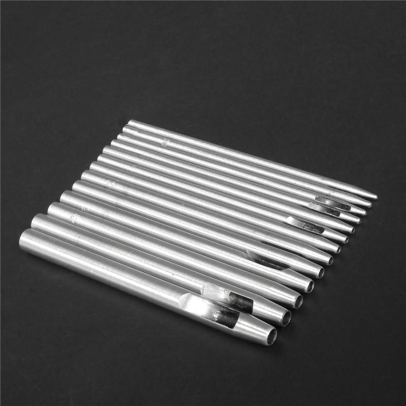 A20F-15Pc Hollow Punch Leather Hole Punch Cutter 0.5Mm-10Mm Round Punch Tool Set Leather Craft Working Kit For Leather,Watch