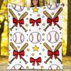 Baseball Theme Printed Blanket - Perfect for Couch, Bed, Travel & Outdoor Use | Machine Washable, Cozy & Durable.