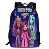 Monster High Unisex 15in Backpack Ergonomic Support Oxford Fabric Schoolbag