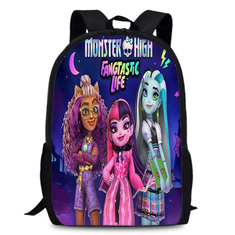 

Monster Unisex High 15in Backpack Ergonomic Support Oxford Fabric Schoolbag Style 27