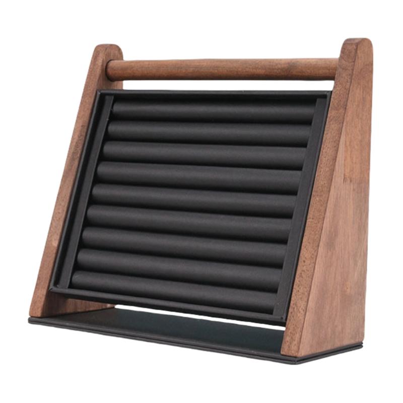 Wood Jewelry Display Stand Wood Rings Holder Jewelry Showcase Stand Suitable for Rings Earrings Bangle and Necklaces