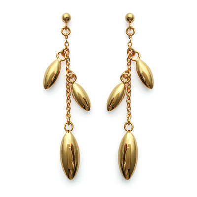 [G0639] - Gold Plated 'Choréographie' Earrings - 5 Cm