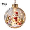 Christmas Gift Embellishments Glowing Story Ornament, Light?Up Mini Holiday Scene Hanging Ball with Warm Party Favors LED Light, Clear Plastic