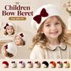 Solid Color Girls Bow Hat Warm Kid Beret Cap Fashion Children Bow Beret  For 6M-3Y