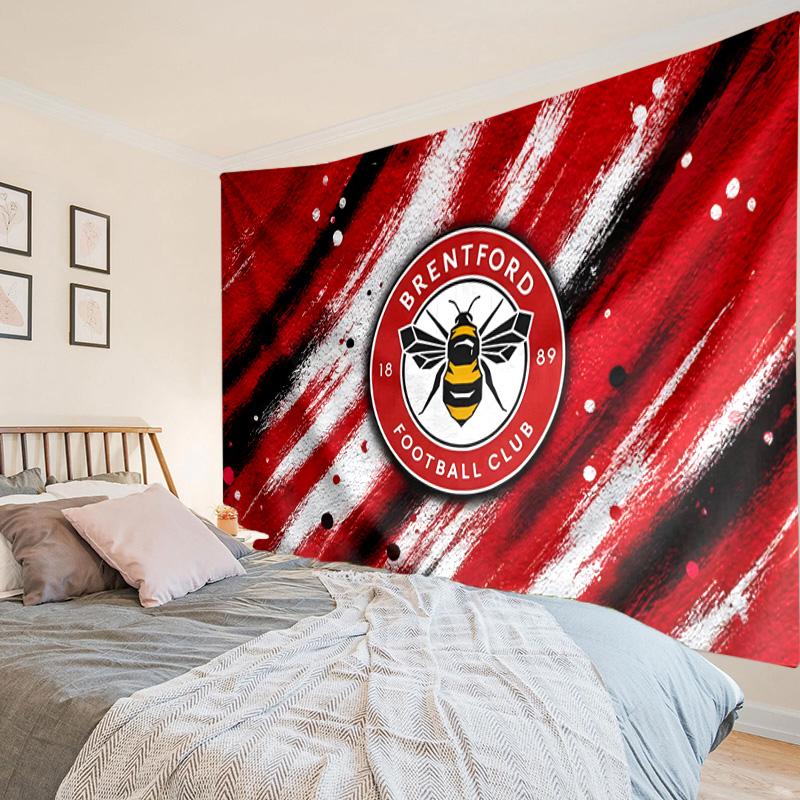 Brentford Football Club Logo Tapestry, Unique Design Tapestry, Wall Decor for Bedroom,Livingroom, Playroom,Heartwarming Fan Holiday Gifts