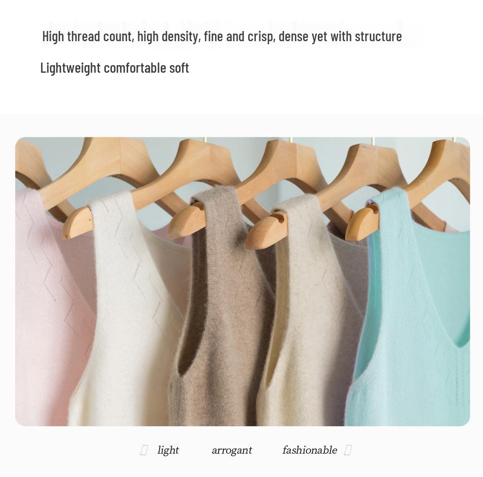 Women's Stylish Hollow-Out Knit Camisole: Chic, Loose, Sleeveless Top for Layering or Outerwear