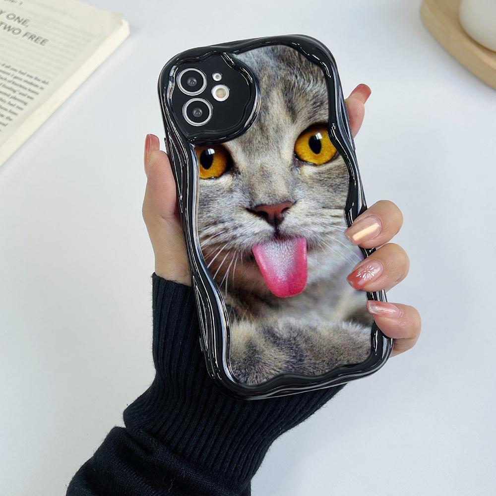 LZ3 Black Cat Green Eyes Clear Soft Wave Phone Cases for iPhone 15 13 Pro Max 12 Mini 14 8 Plus XS Max XR 6 Protection Back Cover