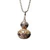 Chinese Retro Silver Gourd Necklace with Gold Hollow Carved Details - Clavicle Sweater Chain