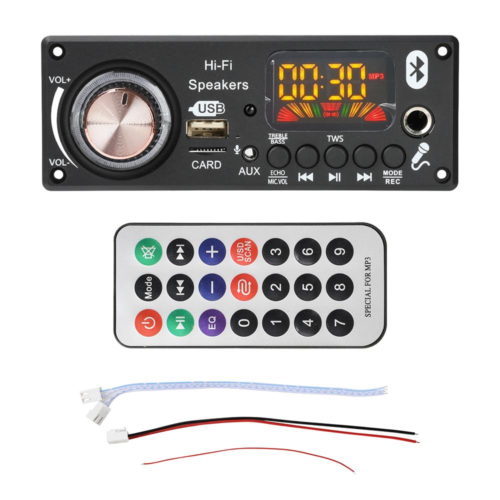 

DC 12V 2*100W MP3 Bluetooth Decoding Board TPA3116D2 Amplifier Car Audio Decoder with BT 5.3 and TWS Function