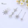 Wedding Hairpin 4Pcs/Set Star Shape Bridal Hairpins Shining Rhinestones Hair Clips Clip Decor Fashion Accessories Bangs