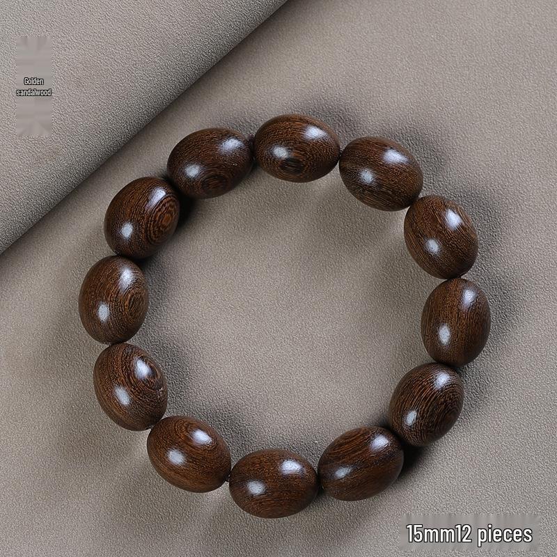 Purple Rosewood & Green Sandalwood Bead Bracelet: Irregular Design with Buddhist Beads for Men and Women