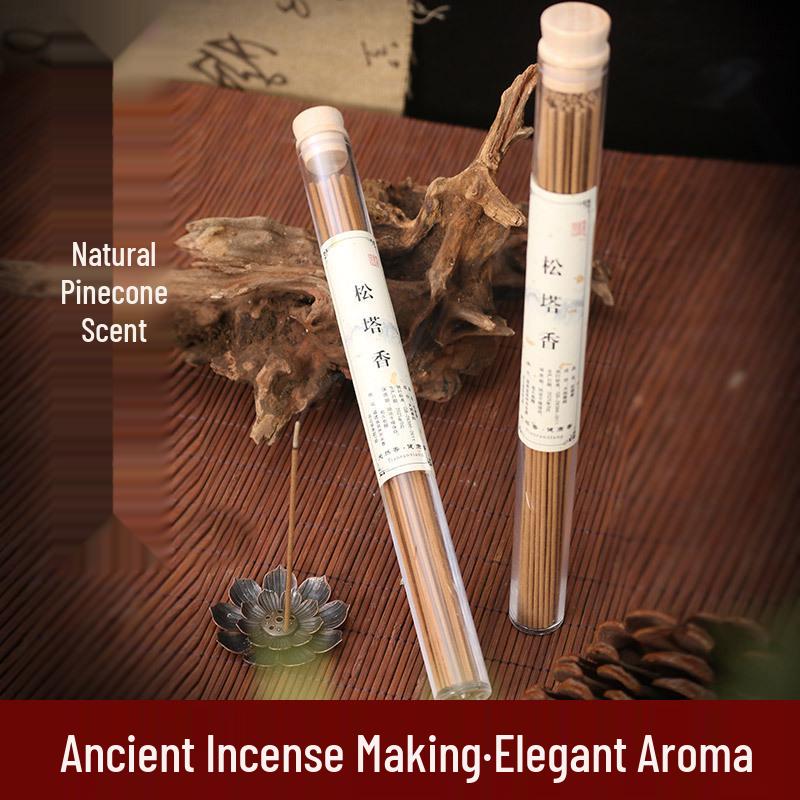 Pomelo Leaf & Pine Cone Incense Sticks: Golden Wealth Aromatherapy with Sandalwood & Agarwood Scent.