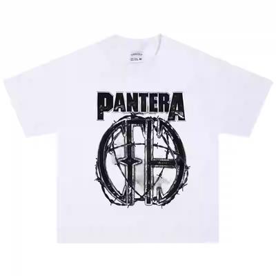 2025 Pantera Band T-shirt Rock Metal American Retro Street Heavy Short Sleeve Vintage Fashion High Quality Luxury Brand Selling