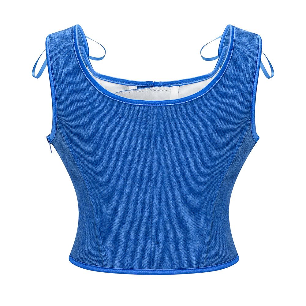 Chaleco Verde Victoriano Vintage Femenino Cierre Lateral y Cordones Delanteros Tank Corsé Punk Gótico Ropa Sexy Corselet Feminino